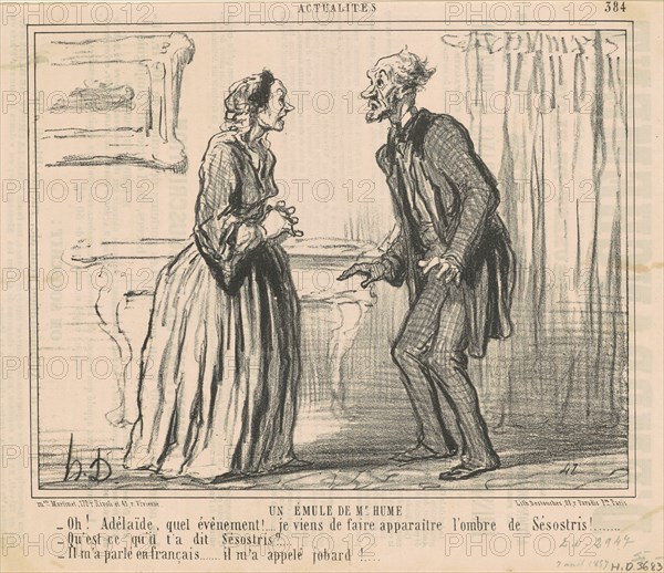 Un émule de Mr Hume, 19th century. Creator: Honore Daumier.