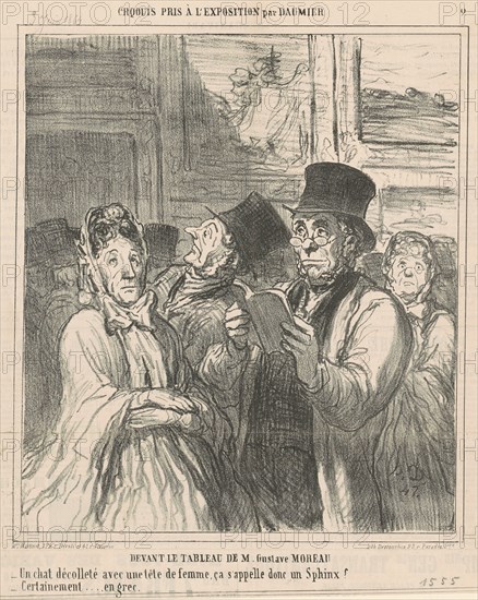 Devant le tableau de M. G. Moreau, 19th century. Creator: Honore Daumier.