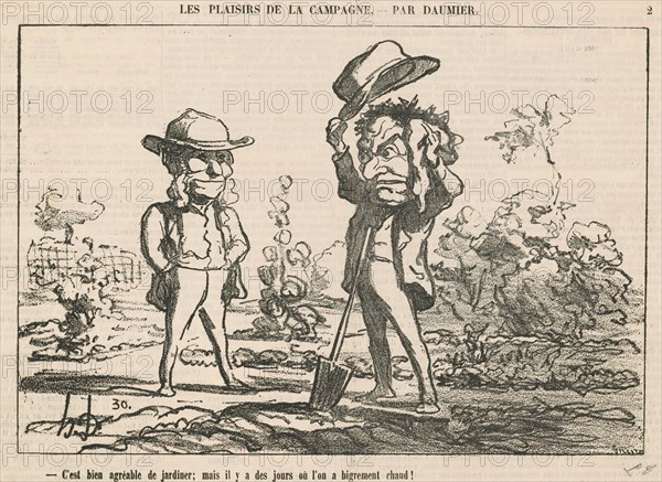 C'est bien agréable de jardiner, 19th century. Creator: Honore Daumier.