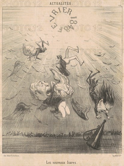 Les nouveaux Icares, 19th century. Creator: Honore Daumier.