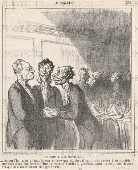 Toujours les Hippophages, 19th century. Creator: Honore Daumier.
