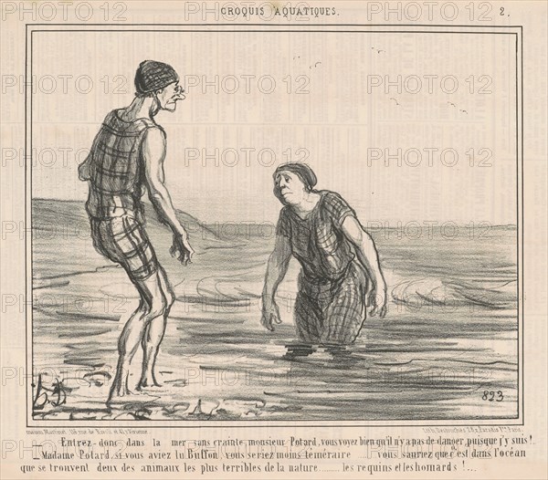 Entrez donc dans la mer sans crainte ..., 1856. Creator: Honore Daumier.