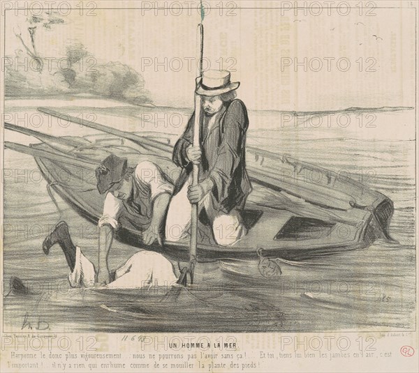 Un homme a la mer, 19th century. Creator: Honore Daumier.
