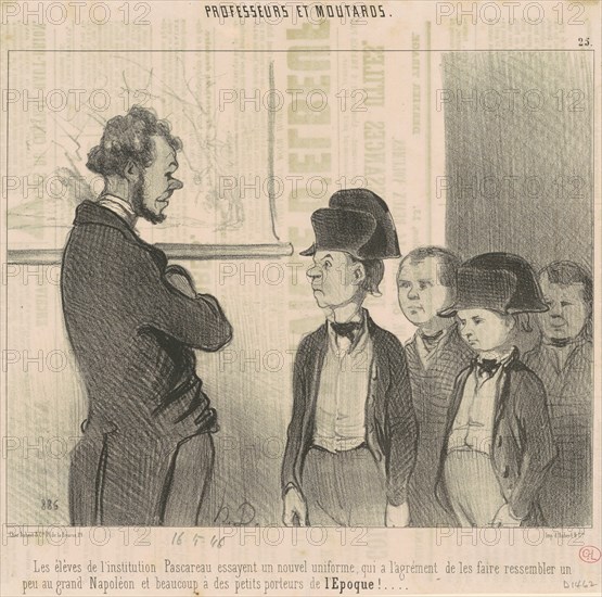 Les èleves de l'institution Pascareau essayent un nouvel uniforme ..., c1845. Creator: Honore Daumier.