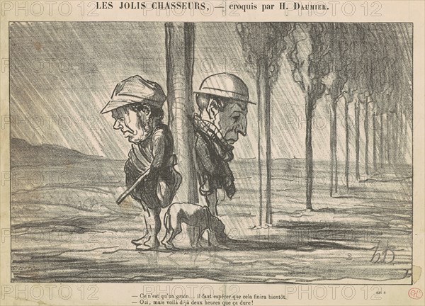 Les Jolis Chasseurs, 19th century. Creator: Honore Daumier.