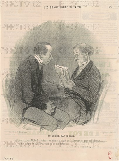 Un Léger Manuscrit, 1845.  Creator: Honore Daumier.