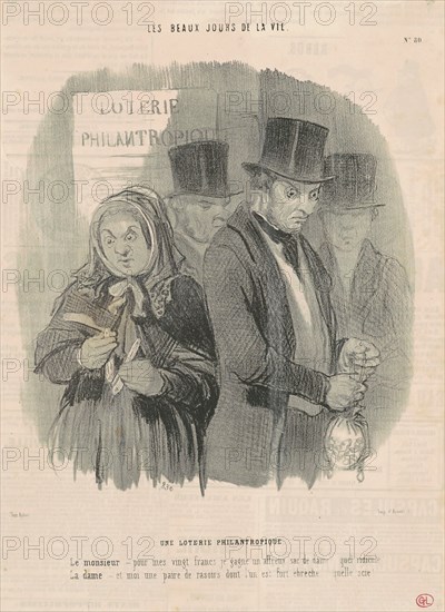 Une loterie philantropique, 19th century. Creator: Honore Daumier.