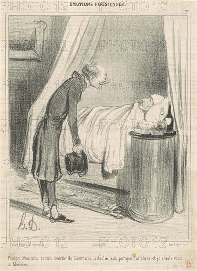Pardon...je suis courtier de commerce..., 19th century. Creator: Honore Daumier.