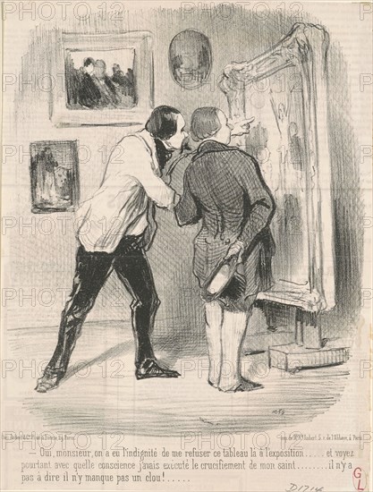 Oui ... on a eu l'indignité de me refuser ce tableau ..., 19th century. Creator: Honore Daumier.