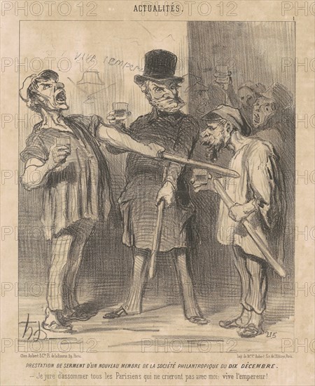 Prestation ... d'un ... membre ... du dix Décembre ..., 19th century. Creator: Honore Daumier.