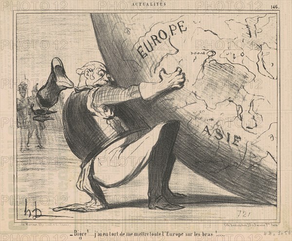 Bigre!...j'ai eu tort de me mettre..., 1855. Creator: Honore Daumier.