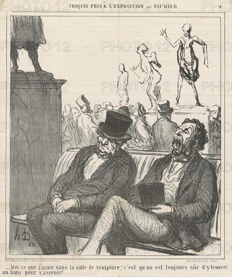 Moi ce que j'aime dans la salle de sculpture ..., 19th century. Creator: Honore Daumier.