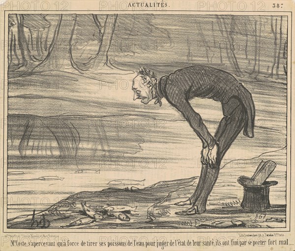 M. Coste, s'apercevant qu'a force de tirer, 19th century. Creator: Honore Daumier.
