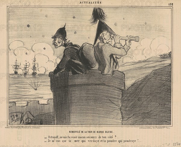 Renouvelé de la tour barbe bleue, 19th century. Creator: Honore Daumier.