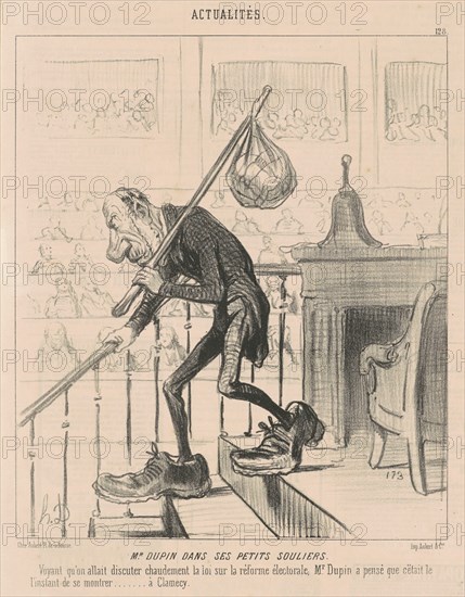 M. Dupin dans ses petits souliers, 19th century. Creator: Honore Daumier.