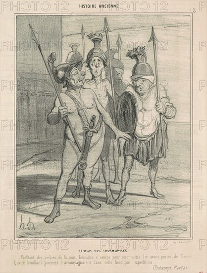 La veille des Thermopyles, 1842.  Creator: Honore Daumier.