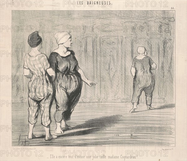 Elle a encore ... une jolie taille Madame Coquardeau!, 19th century. Creator: Honore Daumier.