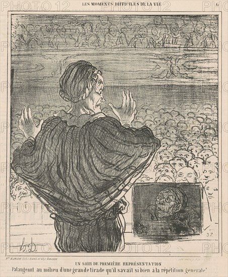 Un soir de première représentation, 19th century. Creator: Honore Daumier.