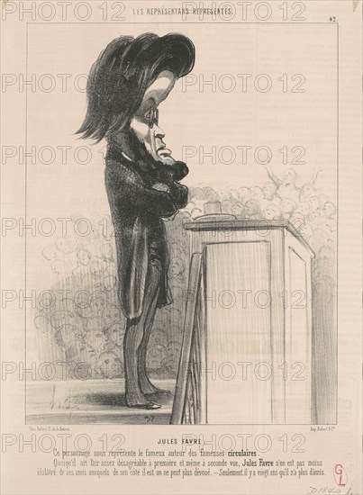 Jules Favre, 1849. Creator: Honore Daumier.