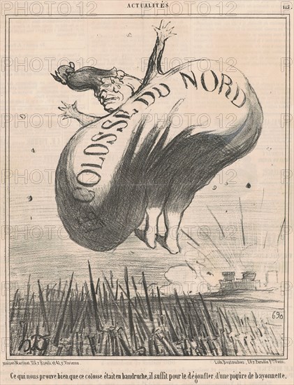 Ce qui nous prouve ... que ce colosse ..., 19th century. Creator: Honore Daumier.