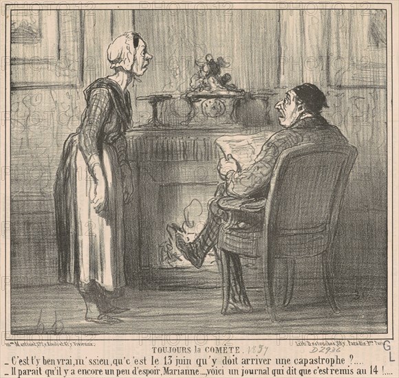 Toujours la comète, 19th century. Creator: Honore Daumier.