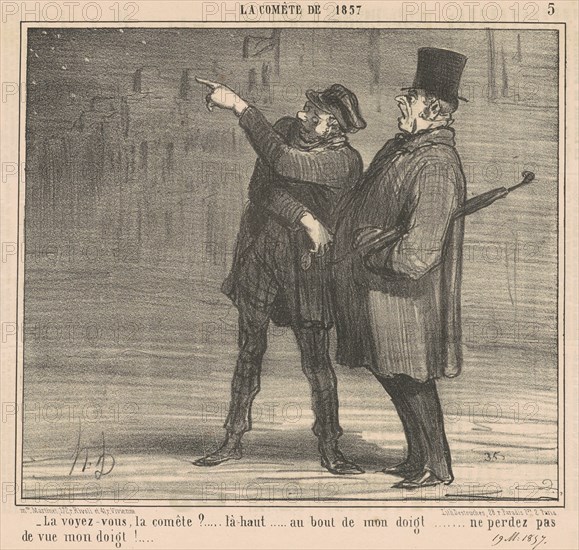 La voyez-vous la comète? ... La-haut ..., 19th century. Creator: Honore Daumier.