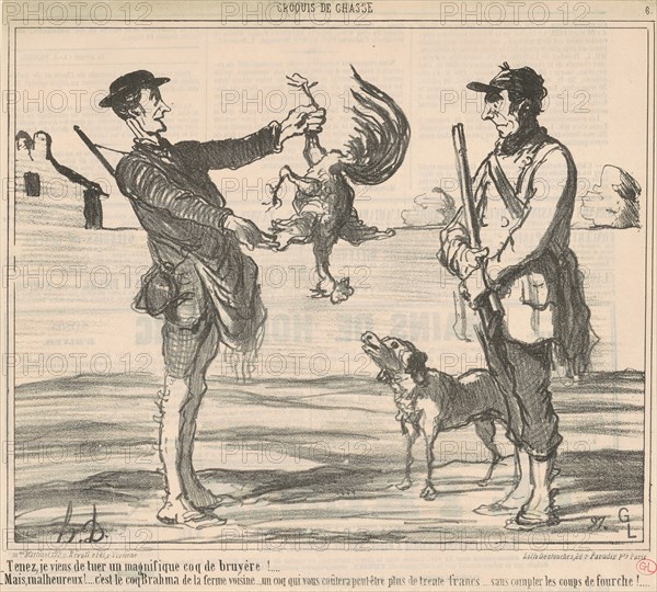 Tenez, je viens de tuer un magnifique ..., 19th century. Creator: Honore Daumier.