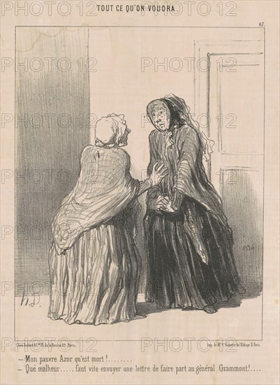 Mon pauvre Azor qu'est mort! ..., 19th century. Creator: Honore Daumier.