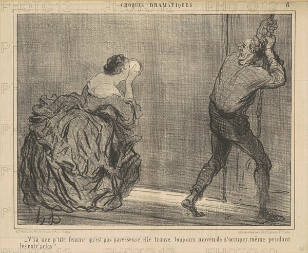 V'la une p'tite femme qu'est pas paresseuse ..., 19th century. Creator: Honore Daumier.
