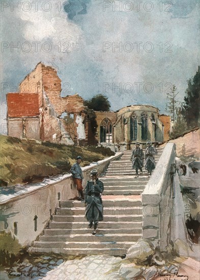 ''En Argonne; L'Eglise de Clermont-en-Argonne', 1915. Creator: Francois Flameng.