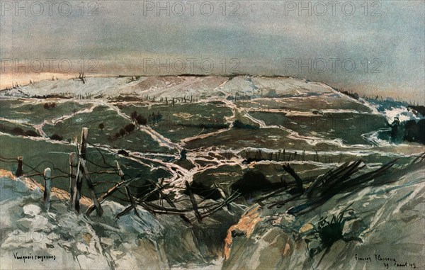 ''En Argonne; Vauquois', 1915. Creator: Francois Flameng.