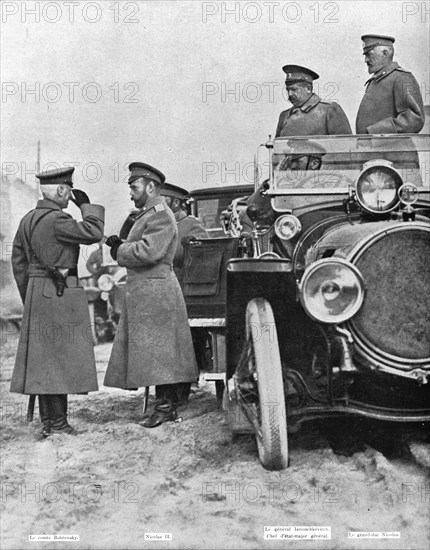 ''Les Revers Russes; une visite du Tsar a ses armees', 1915. Creator: Unknown.