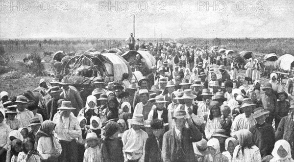 ''Les Revers Russes; paysans polonais fuyant devant l'invasion allemande', 1915. Creator: Unknown.