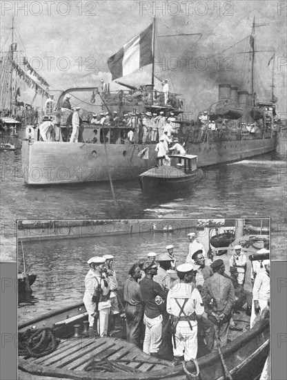 'Dans L'Adriatique; le "Bisson" rentre a brindisi, apres avoir coule le sous-marin..., 1915 (1924). Creator: Unknown.