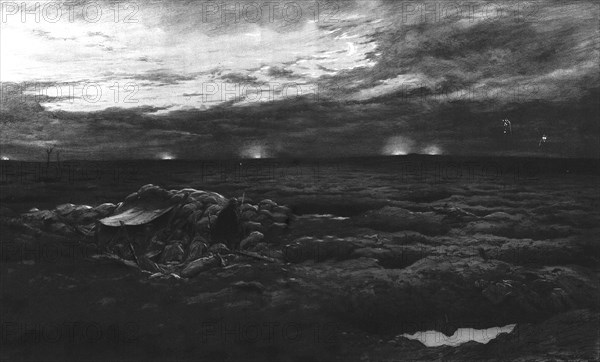 ''Apres le Combat; Nuit calme sous Douaumont, en terrain reconquis', 1916 (1924) Creator: Georges Bertin Scott.