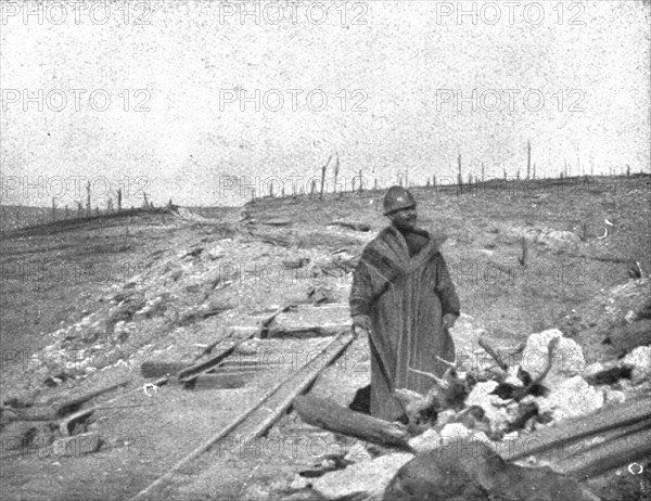 'Le Champ de Bataille; Ce qui avait ete le bois de la Caillette et la voie ferree..., 1916 (1924) Creator: Unknown.
