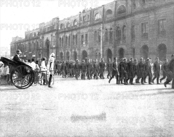 'Pour venir combattre sur le front de France; Le 19 mars, dans l'ile de Ceylan..., 1916 (1924) Creator: Unknown.