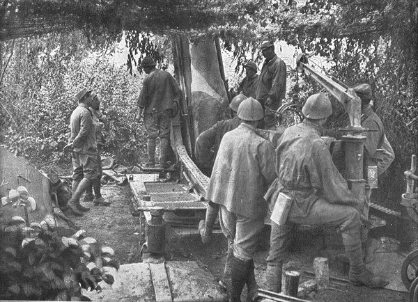 ''La preparation d'artillerie; La manoeuvre d'une piece de 280', 1916 (1924) Creator: Unknown.