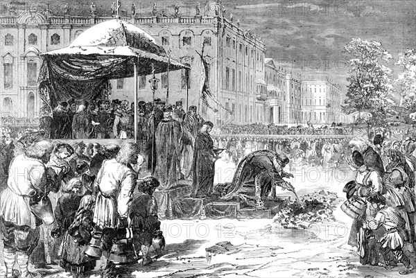 The Jordan Epiphany Custom at St. Petersburg, 1856.  Creator: Henry Duff Linton.