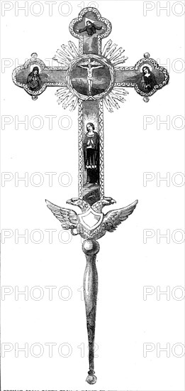 Russian Cross taken from a house in the rear of the Redan, 1856. Creator: Unknown.