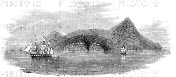 Pitcairn's Island - sketched from H.M.S. "Amphitheatre", 1856.  Creator: Unknown.