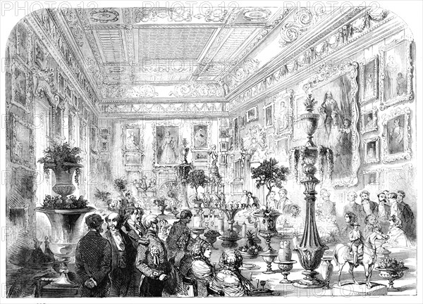 Marriage of Sir Robert Peel and Lady Emily Hay - The Dejeuner in the Waterloo Gallery at Apsley Hous Creator: Unknown.