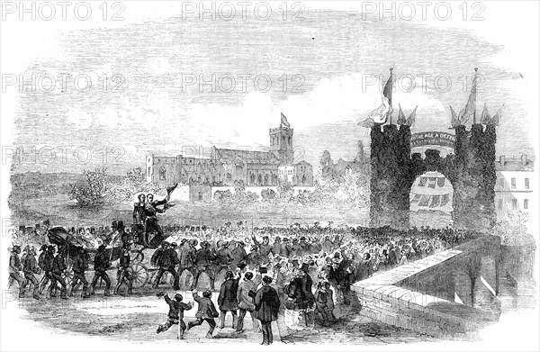 Reception of Admiral Sir Edmund Lyons at Christchurch, 1856. Creator: Unknown.