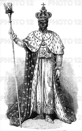 Faustin, Emperor of Hayti, in his Coronation Robes, 1856.  Creator: Unknown.