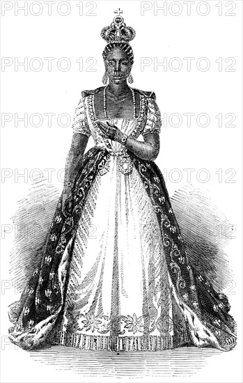 Adelina, Empress of Hayti, in her Coronation Robes, 1856. Creator: Unknown.