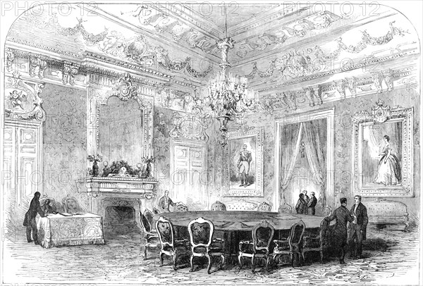 Hall of the Conferences, Hotel of the Minister for Foreign Affairs, at Paris, 1856.  Creator: Unknown.