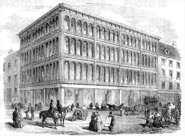 New Iron and Glass Warehouse at Glasgow, 1856.  Creator: Unknown.