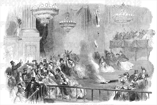 The Burning of Covent-Garden Theatre - Flight of the Masqueraders, 1856. Creator: Unknown.