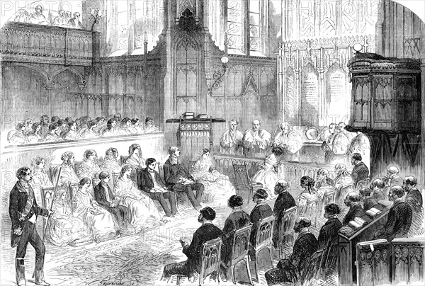 Confirmation of Her Royal Highness the Princess Royal, in the Private Chapel, Windsor Castle, 1856.  Creator: W Thomas.