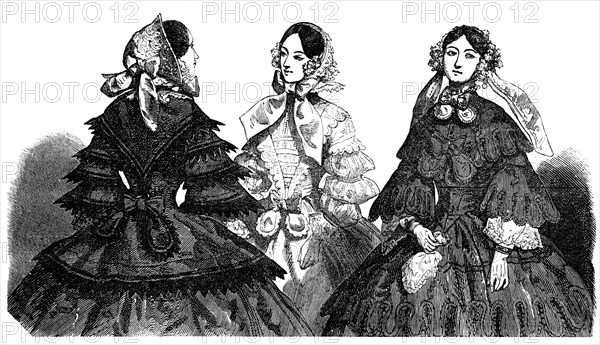 Paris Fashions for April, 1856. Creator: Unknown.